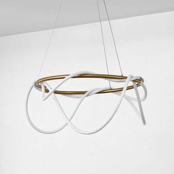 Lisette 25" Contemporary Minimalist 360 Adjustable Silicone Neon Rope Dimmable Integrated LED Chandelier - JONATHAN Y